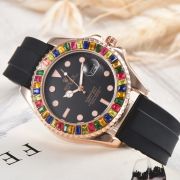 Mens Submariner-Inspired Rainbow Bezel Style Watch