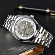 Mens Stainless Steel Skeleton Automatic Style Watch