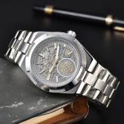 Mens Stainless Steel Skeleton Automatic Style Watch