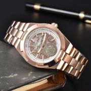 Mens Gold & Rose Gold Skeleton Automatic Style Watch