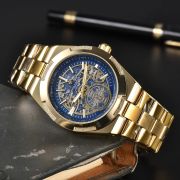 Mens Gold & Rose Gold Skeleton Automatic Style Watch