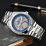 Mens Stainless Steel Skeleton Automatic Style Watch