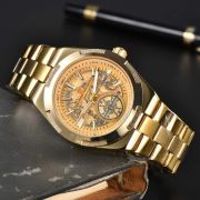 Mens Gold & Rose Gold Skeleton Automatic Style Watch