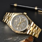Mens Gold & Rose Gold Skeleton Automatic Style Watch
