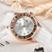 Mens Submariner-Inspired Rainbow Bezel Style Watch