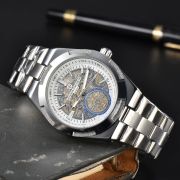Mens Stainless Steel Skeleton Automatic Style Watch