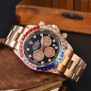 Mens Daytona Rainbow–Style Chronograph Luxury Watch