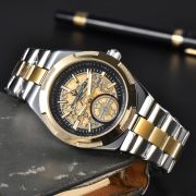 Mens Stainless Steel Skeleton Automatic Style Watch