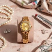 Ladies Luxury Style Watch With Diamante Bezel