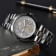 Mens Stainless Steel Skeleton Automatic Style Watch