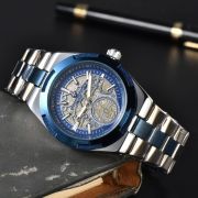 Mens Stainless Steel Skeleton Automatic Style Watch