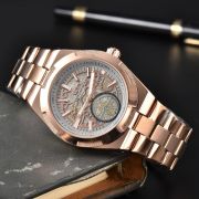 Mens Gold & Rose Gold Skeleton Automatic Style Watch