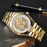 Mens Gold & Rose Gold Skeleton Automatic Style Watch