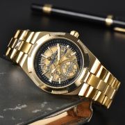 Mens Gold & Rose Gold Skeleton Automatic Style Watch