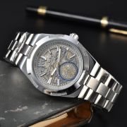 Mens Stainless Steel Skeleton Automatic Style Watch